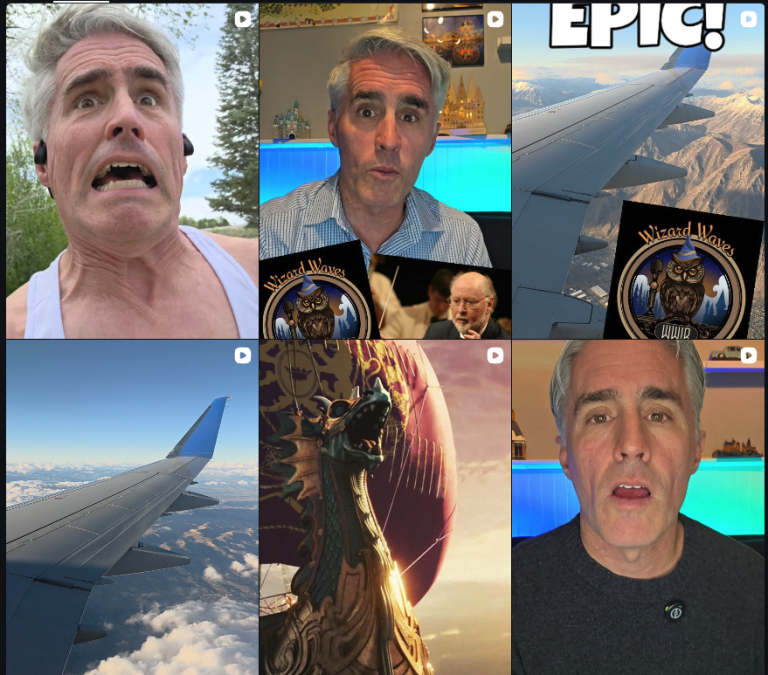 Mosaic of thumbnails from Wizard Waves on Instagram